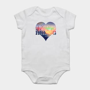I love Hiking - camping in the mountains with sunset view Baby Bodysuit
